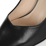 Черные туфли лодочки из кожи на подкладке из натуральной кожи на фигурном каблуке