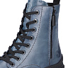 Синие утепленные ботинки из натуральной кожи с молнией