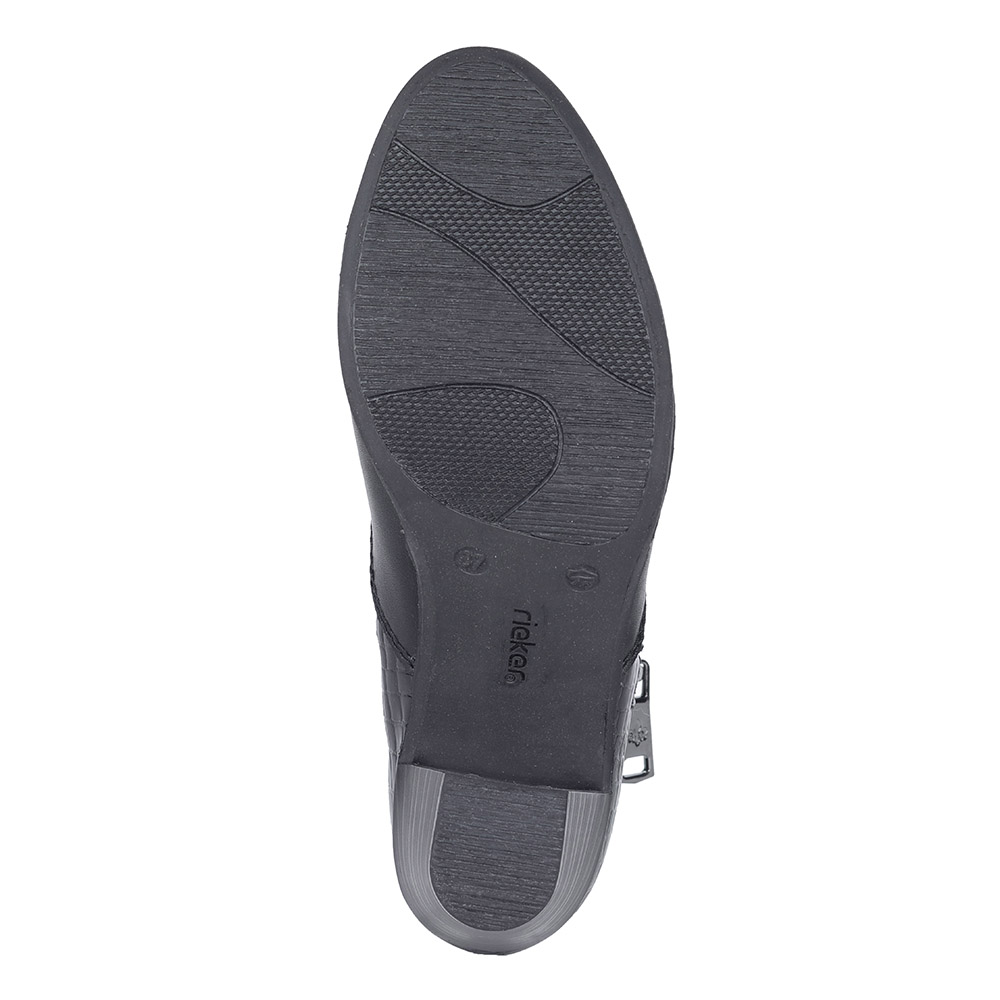 Черные ботильоны с декоративной молнией Rieker