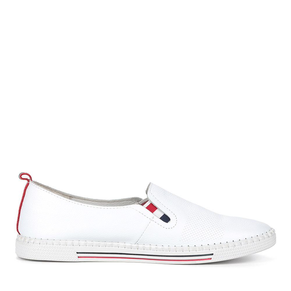 Белые слипоны из кожи Respect