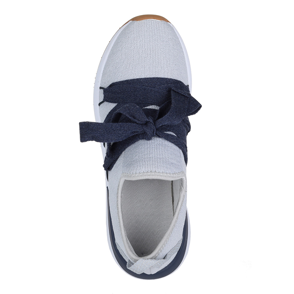 Серые кроссовки из текстиля с оригинальной шнуровкой Respect