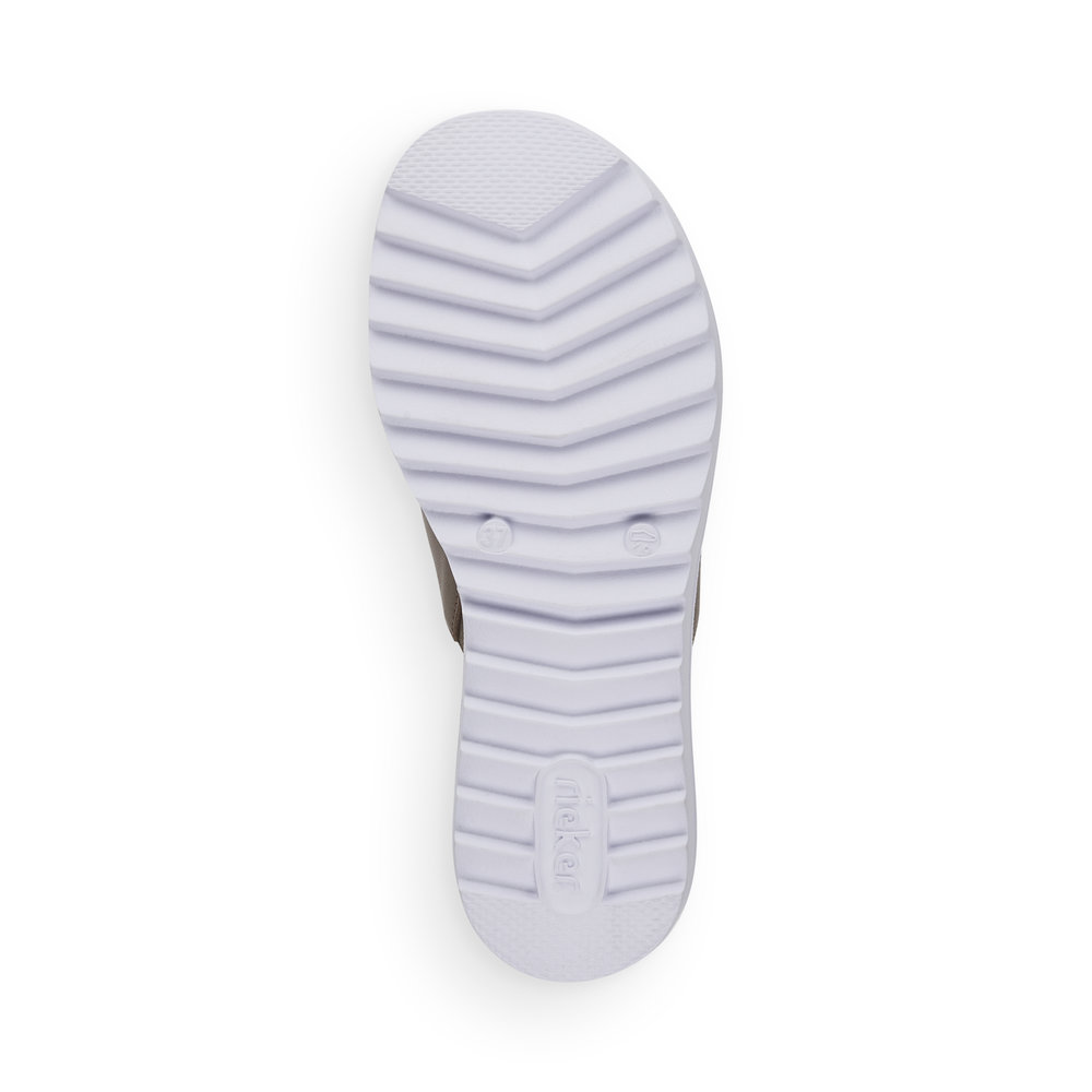 Бежевые сабо из кожи на танкетке Rieker