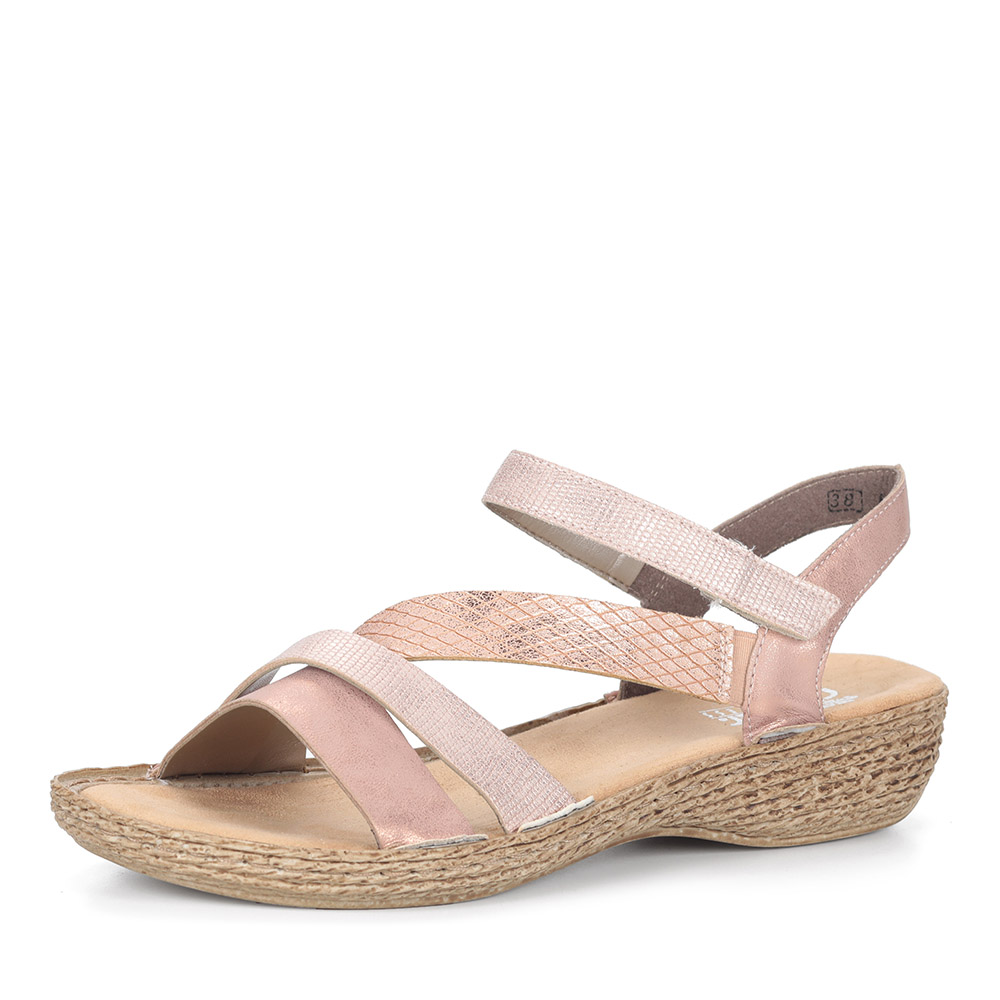 Бежевые сандалии из эко кожи Rieker