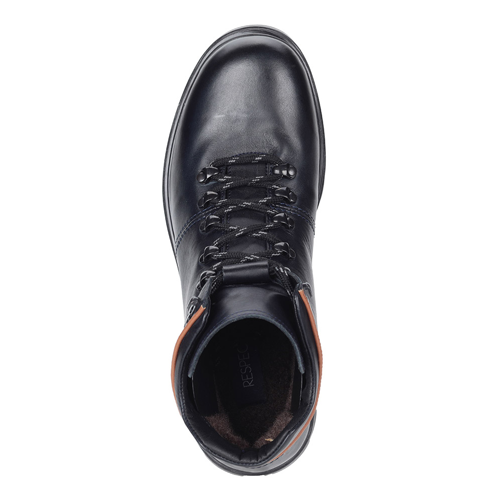 Черные ботинки из кожи на шнуровке Respect