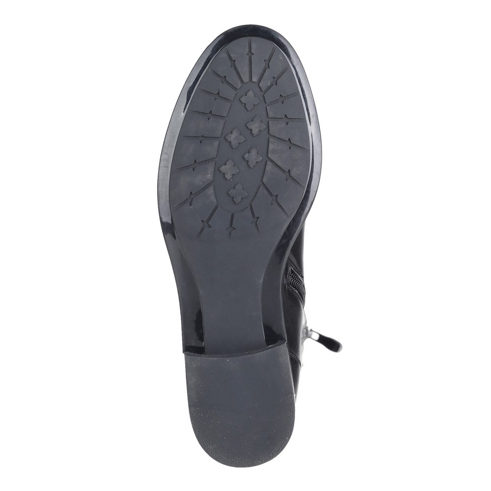 Черные кожаные сапоги с ремешком Respect