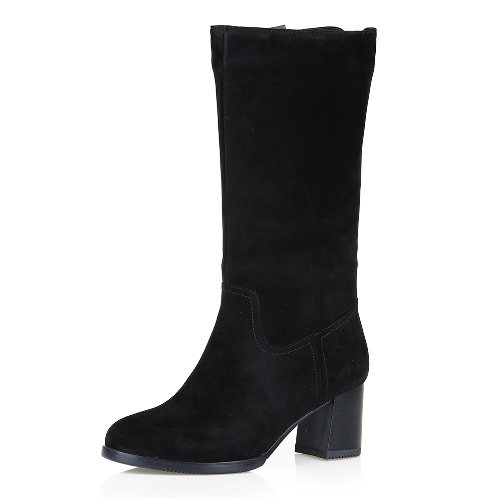 Сапоги из велюра в чёрном цвете на меху Respect