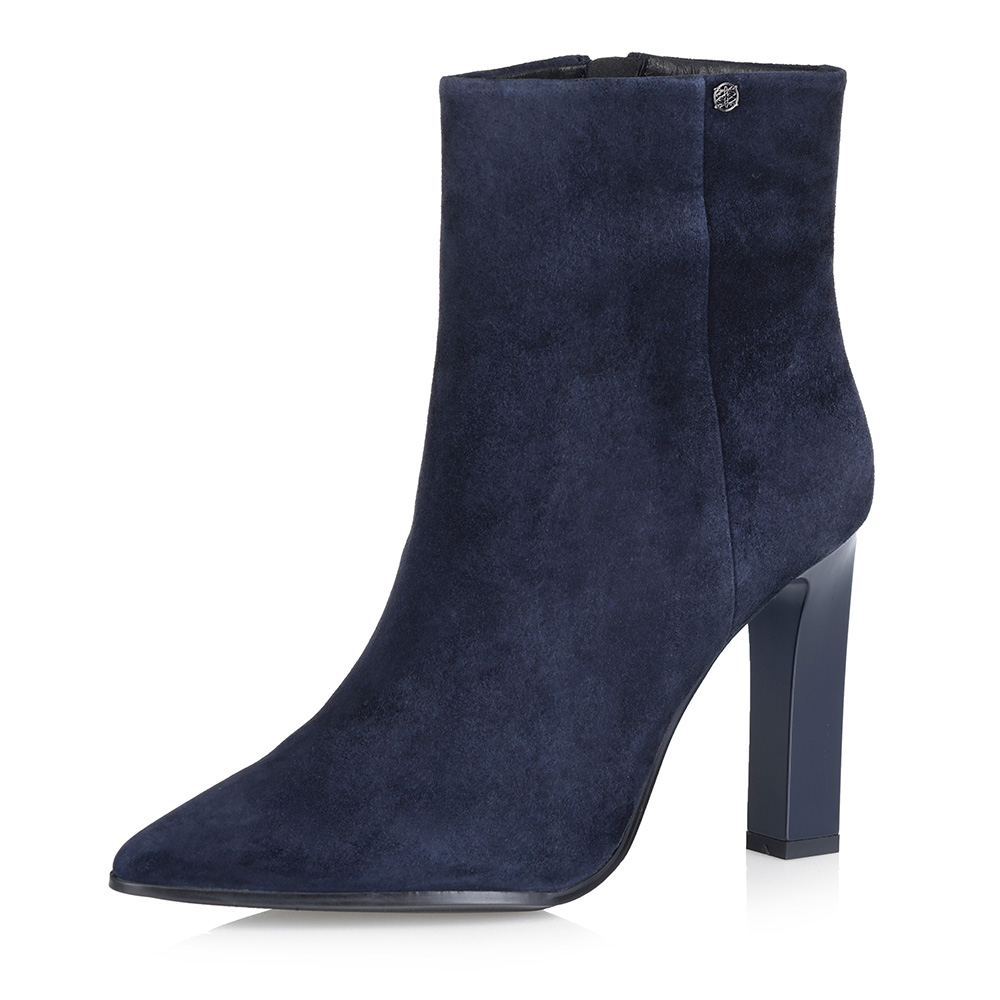 Синие ботильоны из велюра Respect