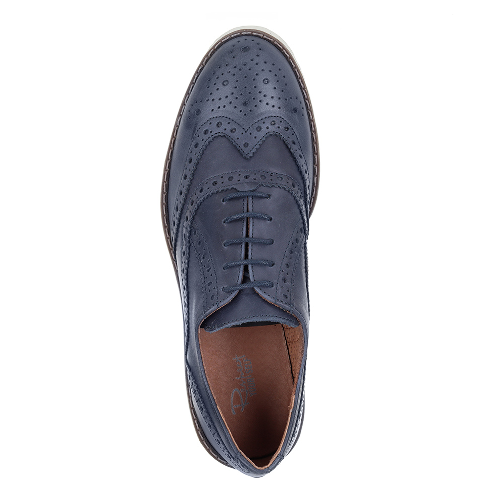 Синие брогированные полуботинки Respect