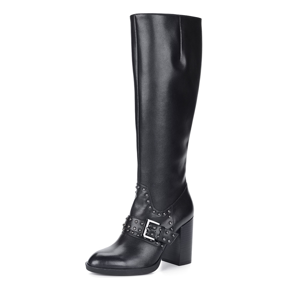 Черные сапоги из кожи Respect