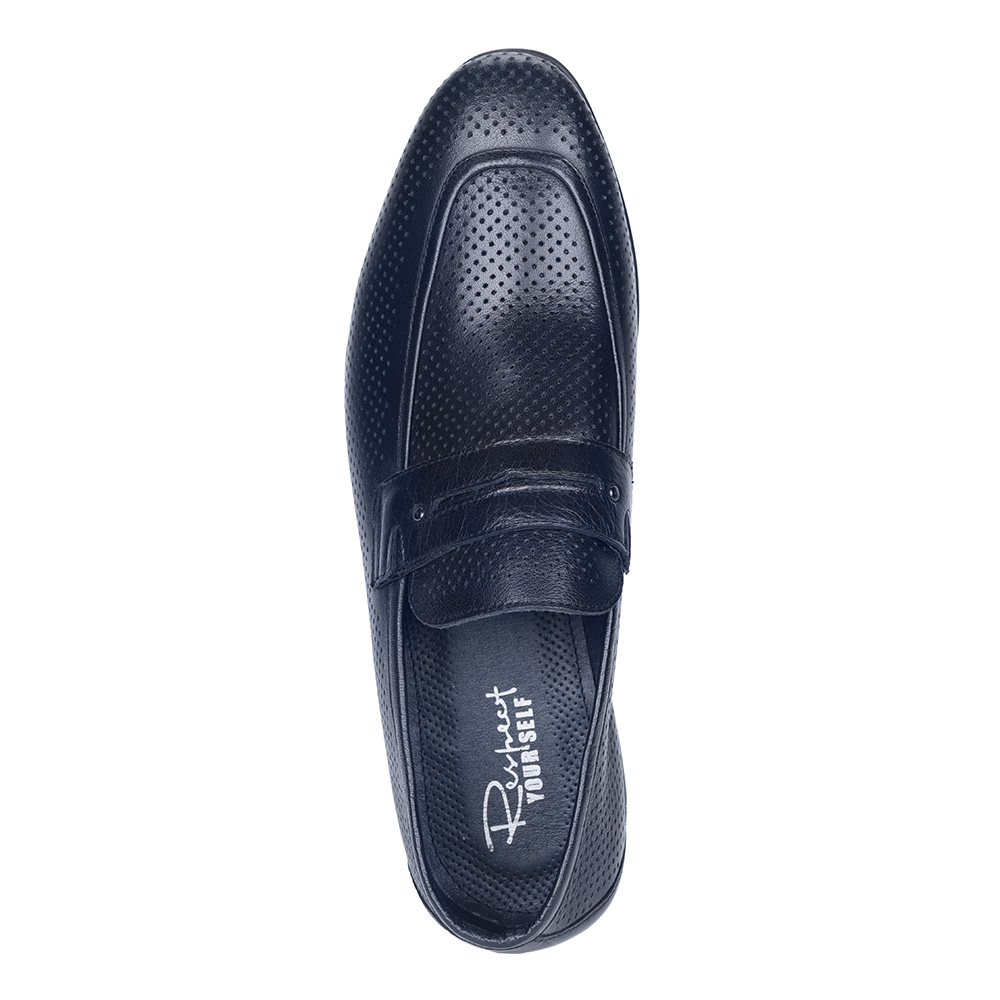 Синие лоферы из перфорированной кожи Respect