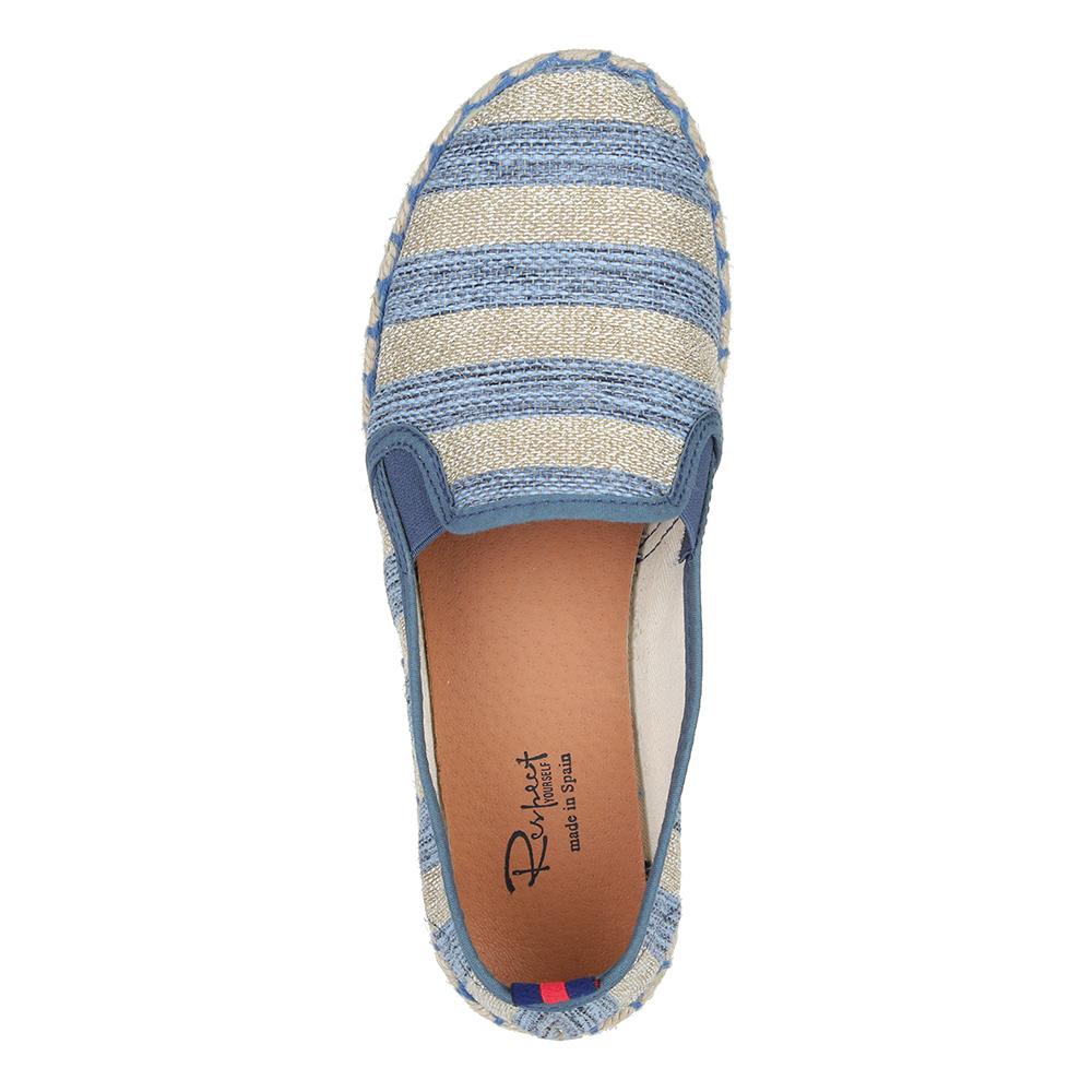 Бежевые эспадрильи в голубую полоску Respect