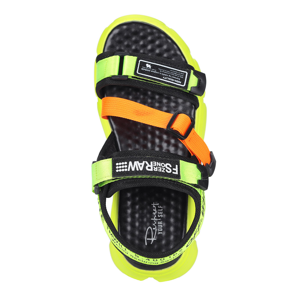 Черно-зеленые сандалии на утолщенной подошве Respect