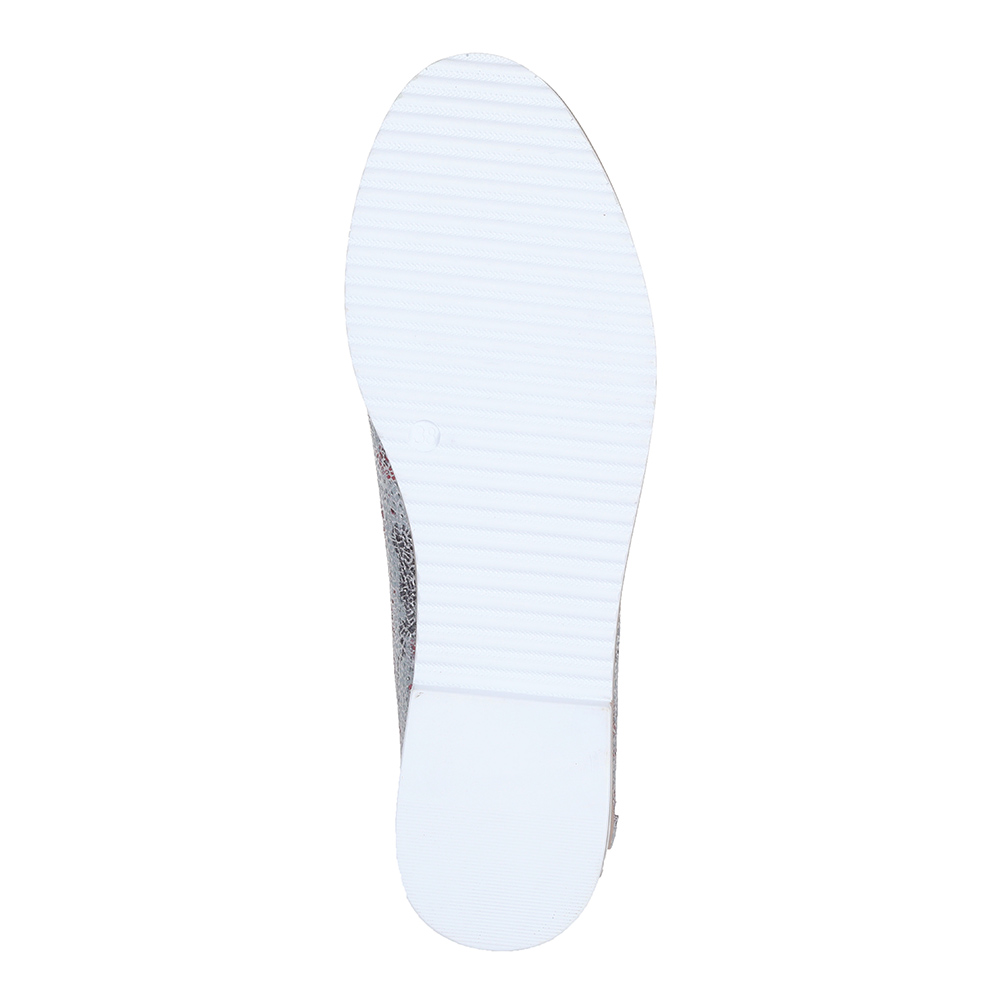 Серебристые кожаные лоферы с бантиком Respect