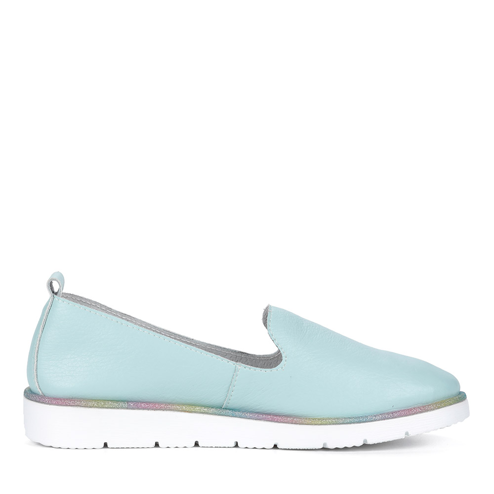 Голубые лоферы из кожи Respect