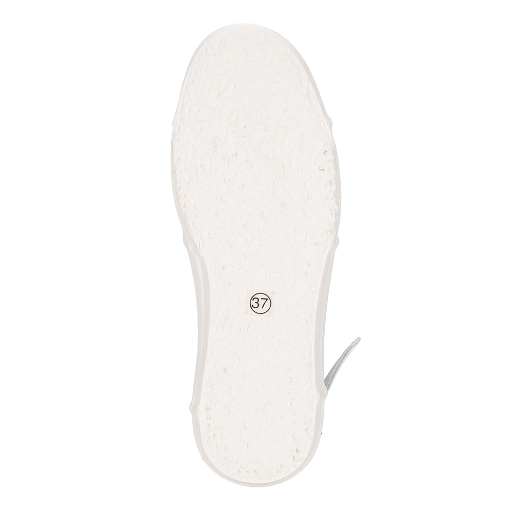 Белые кеды из кожи с черным декором Respect