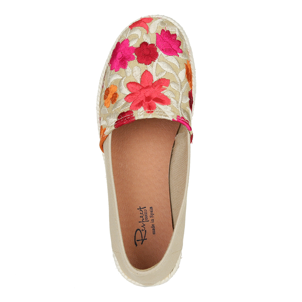 Эспадрильи с принтом в бежевом цвете Respect