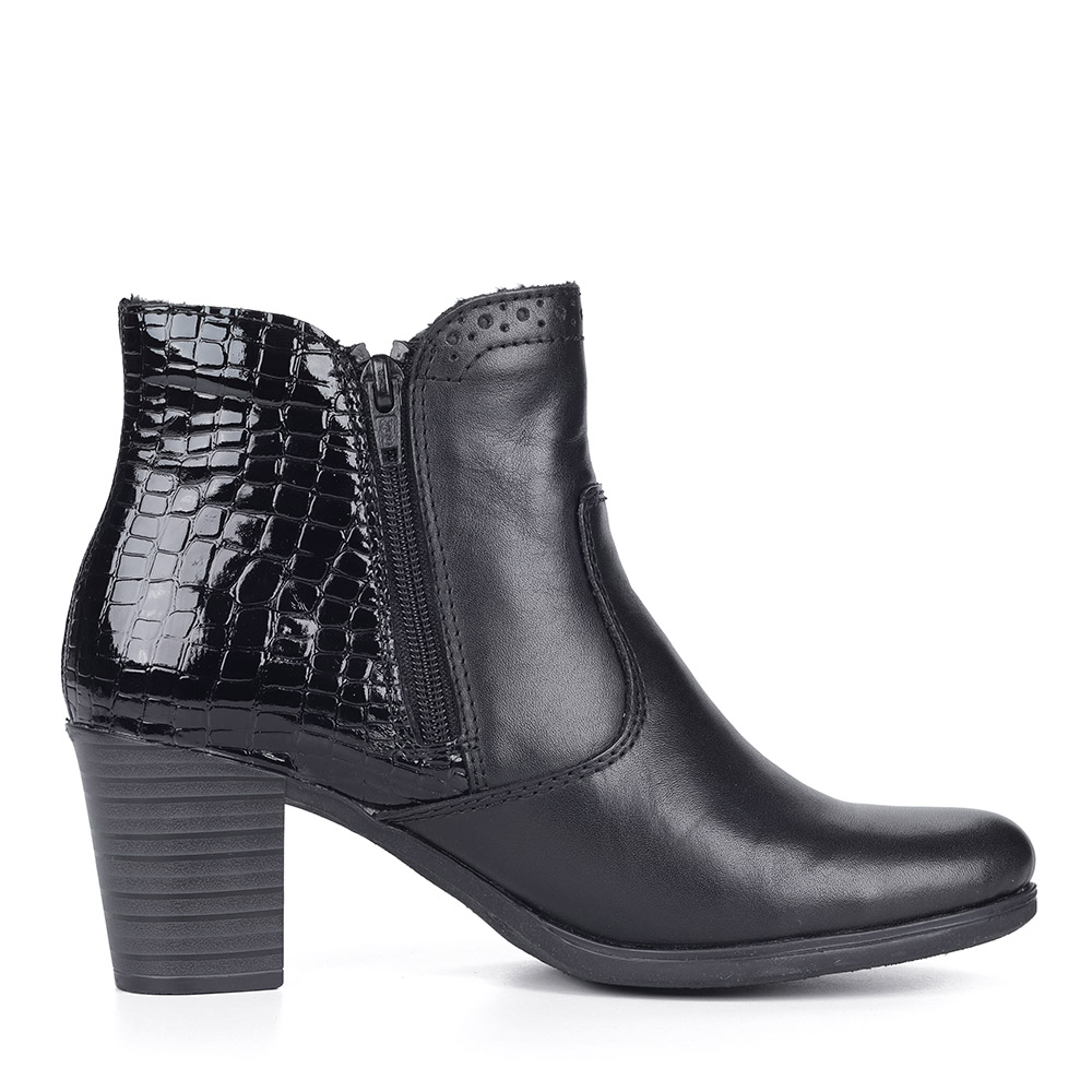 Черные ботильоны с декоративной молнией Rieker