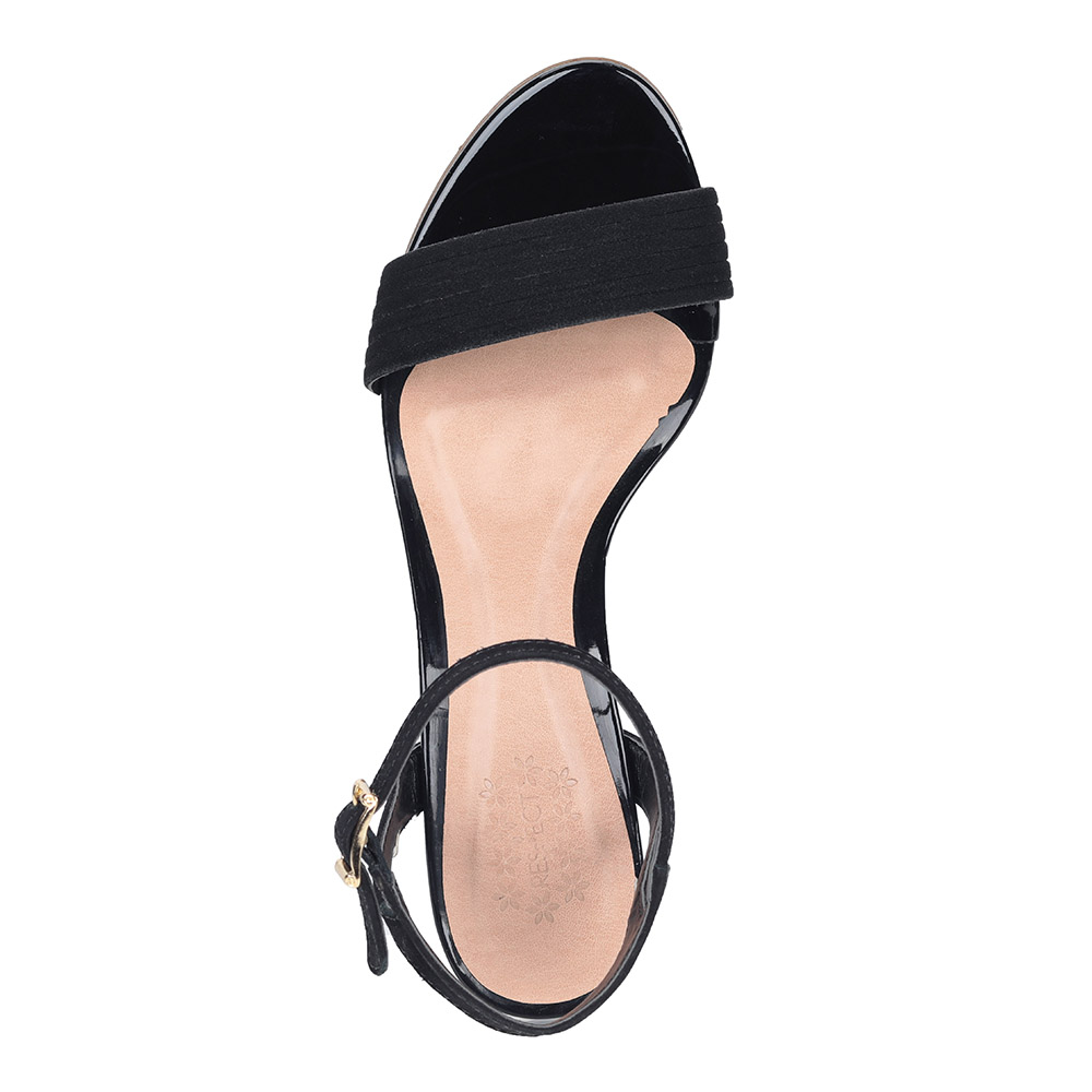 Черные босоножки из велюра Respect