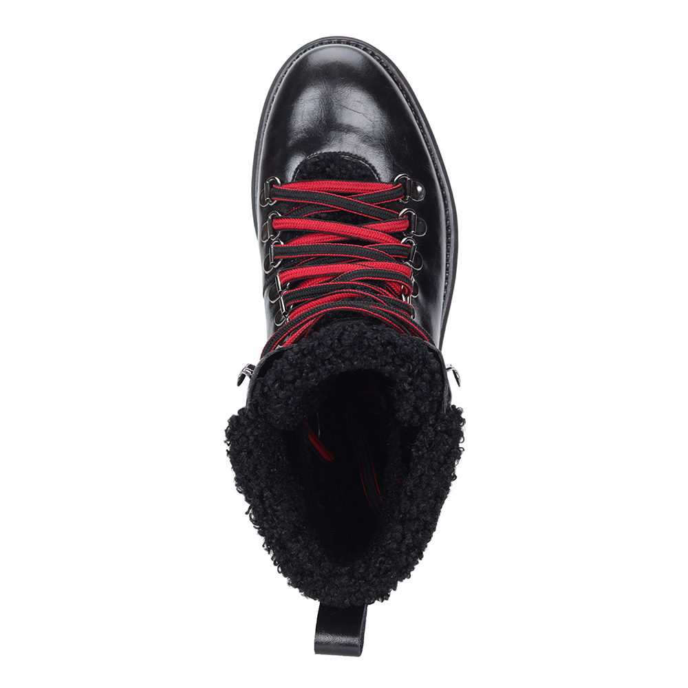 Черные кожаные ботинки на шерсти Respect