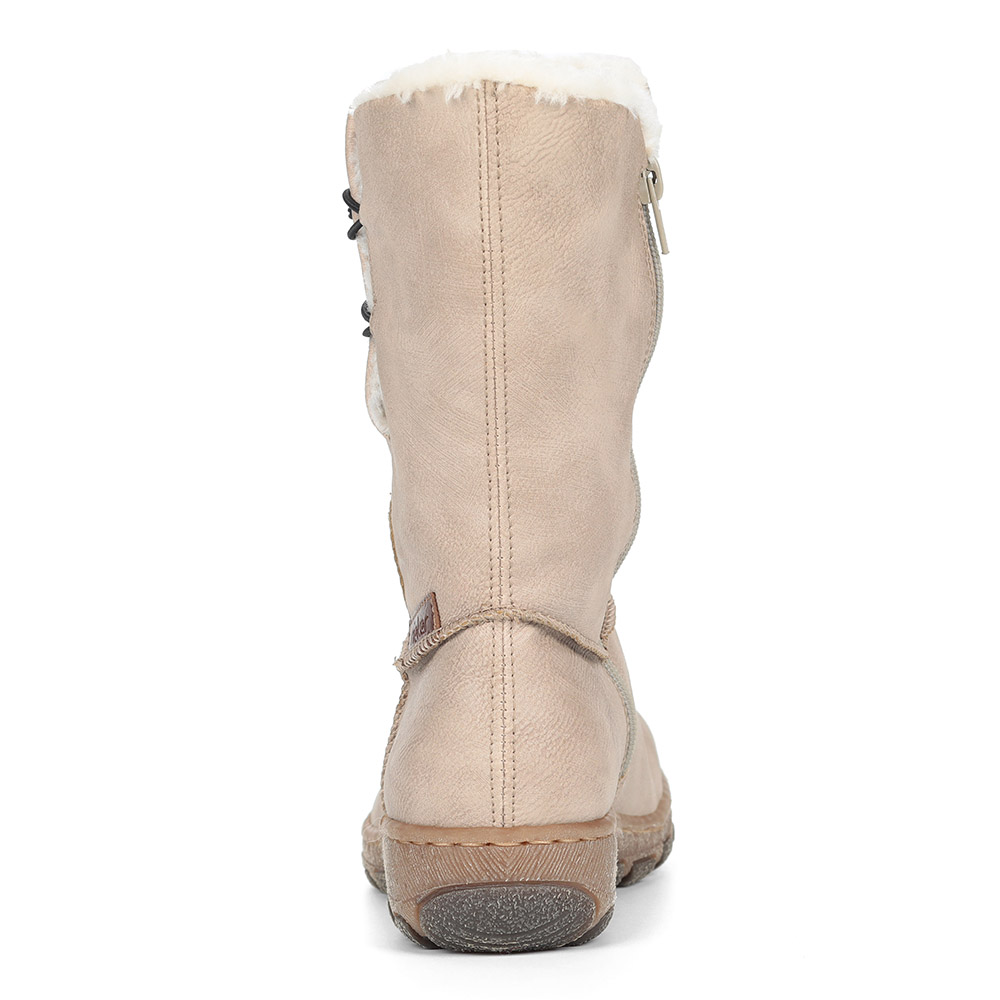 Бежевые комфортные сапоги на шерсти Rieker