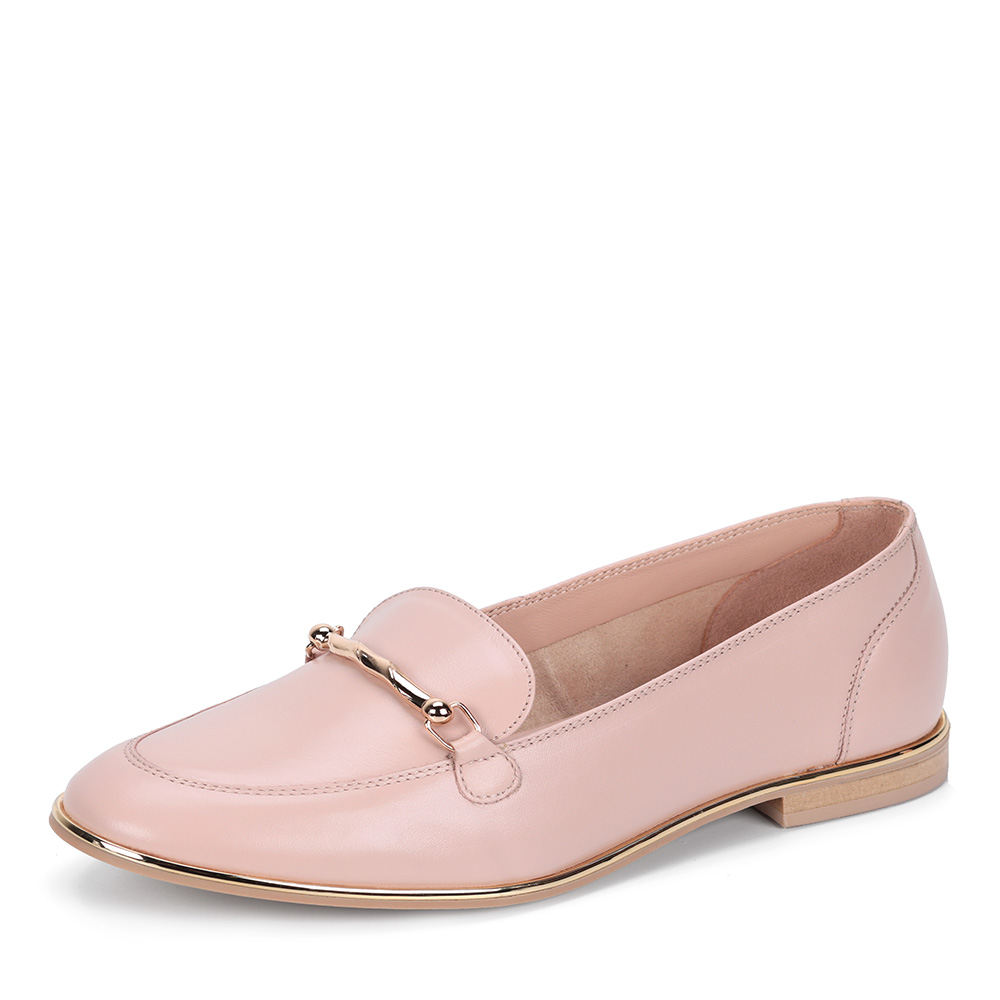 Светло-розовые кожаные лоферы Respect