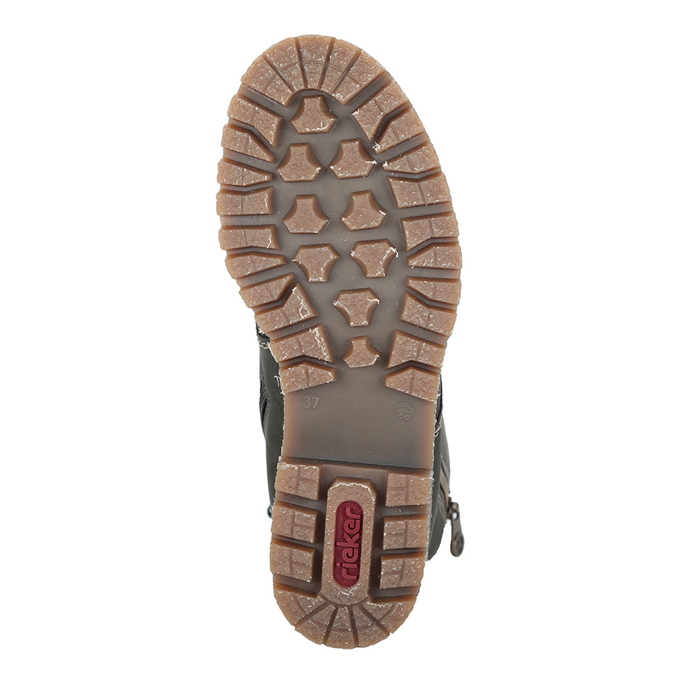 Зеленые ботинки на шерсти Rieker