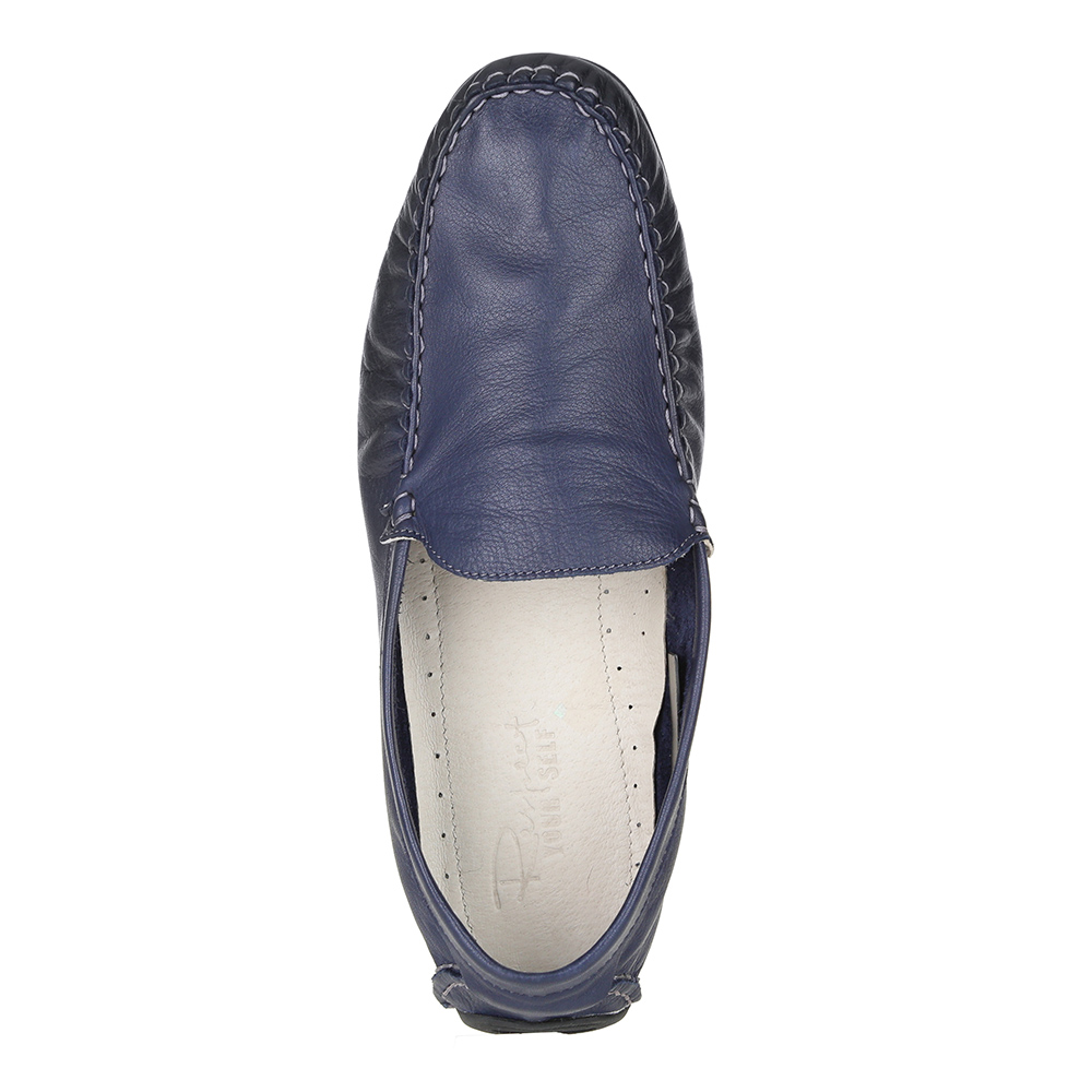 Кожаные мокасины в синем цвете Respect