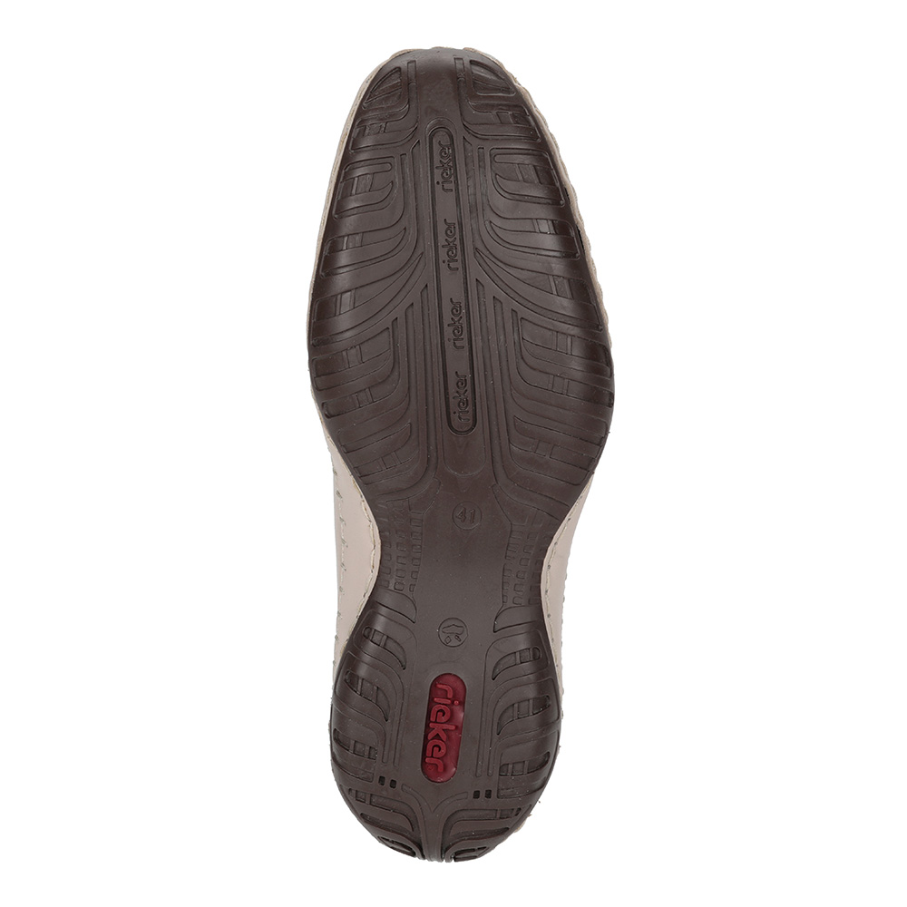 Бежевые кожаные слипоны Rieker