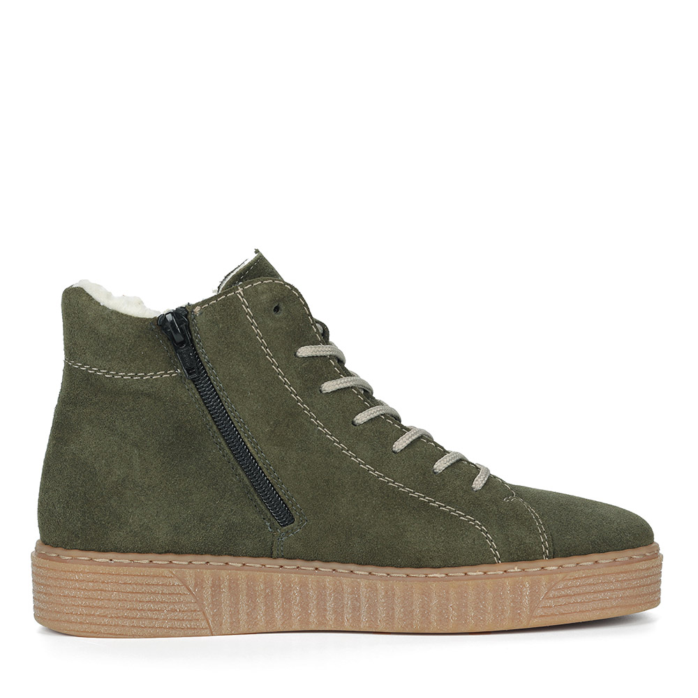 Зеленые комфортные ботинки на шерсти Rieker