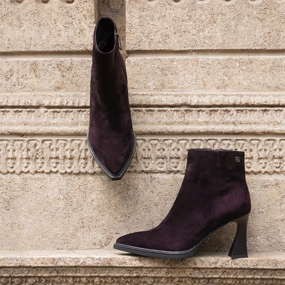 Фиолетовые ботильоны из натурального велюра RESPECT PREMIUM