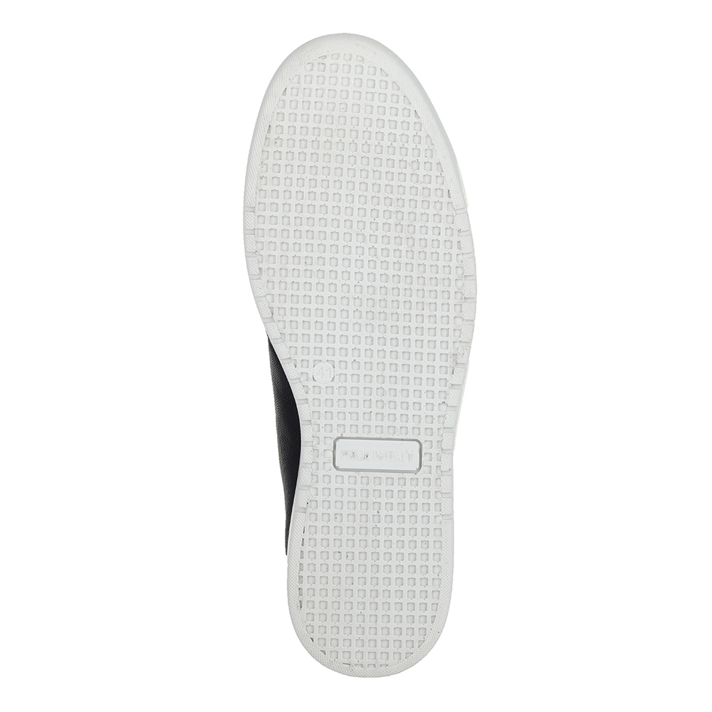 Черные кожаные слипоны на белой подошве Respect