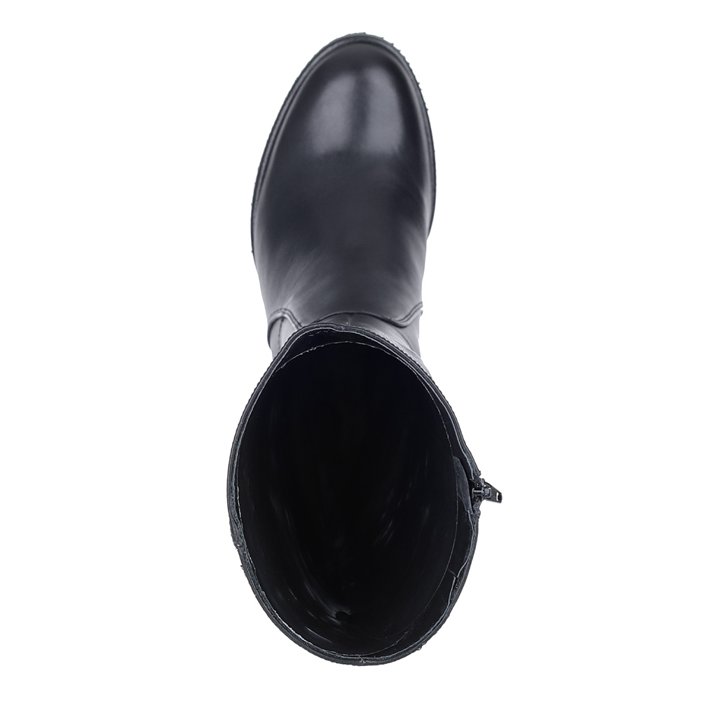 Черные кожаные сапоги на каблуке Respect