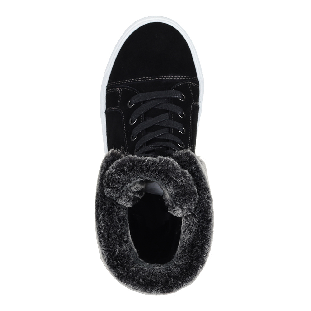 Черные высокие кеды с мехом Respect