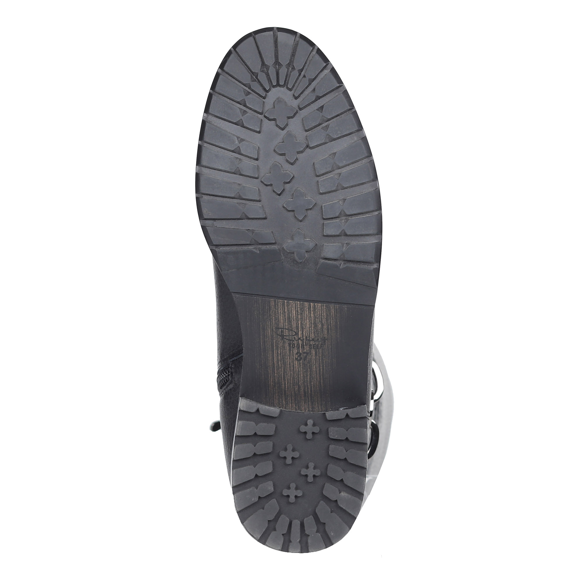 Черные кожаные сапоги с декоративной цепочкой Respect