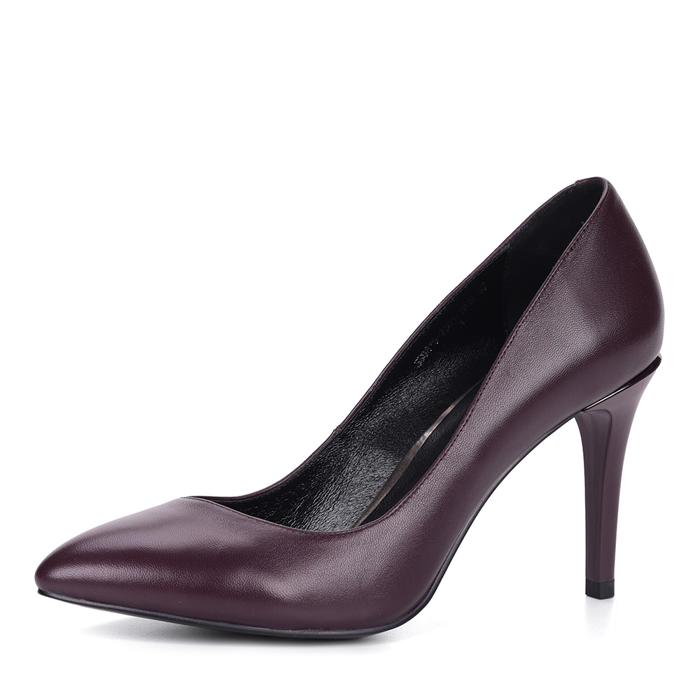 Бордовые туфли из кожи на шпильке Respect