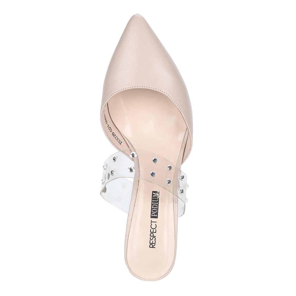 Розовые декорированные мюли Respect