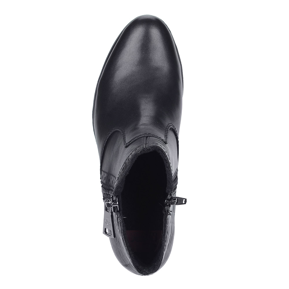 Черные ботильоны с декоративной молнией Rieker