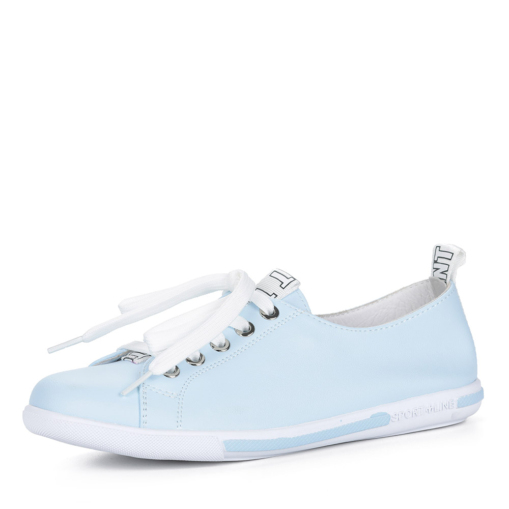 Голубые кеды из кожи Respect