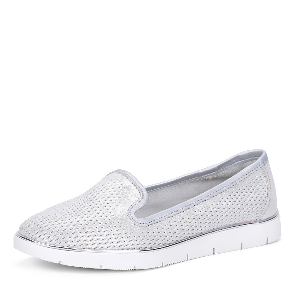 Серебристые лоферы из кожи Respect