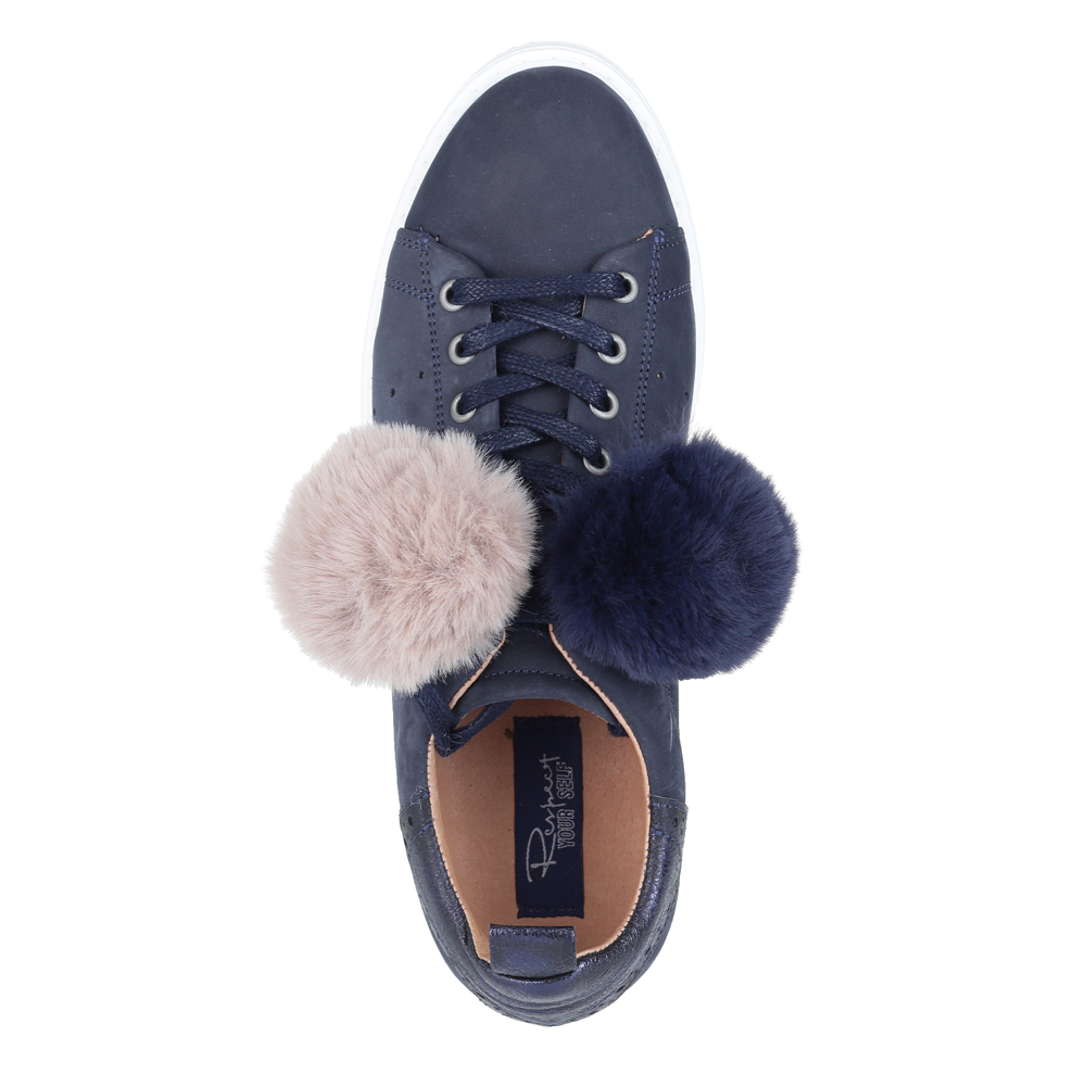 Кеды с помпонами в синем цвете Respect