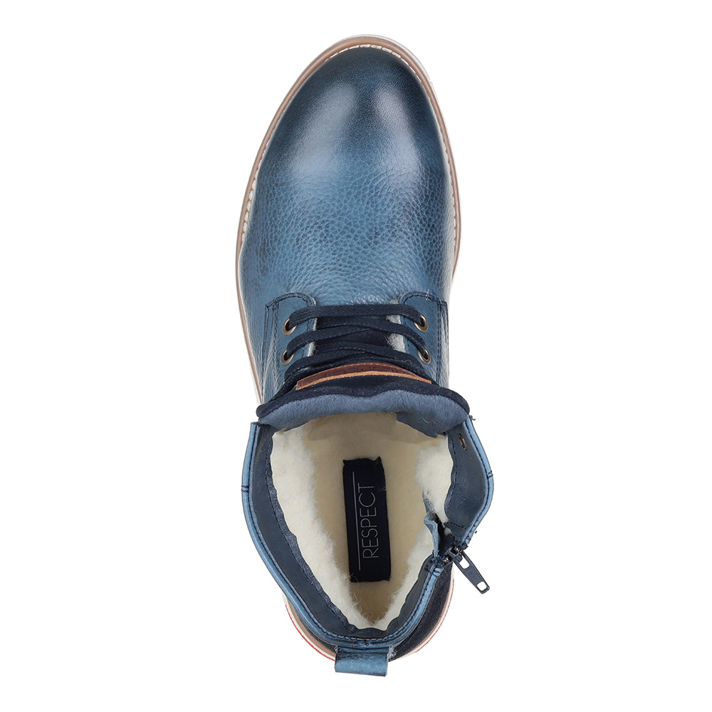 Синие ботинки на контрастной подошве Respect