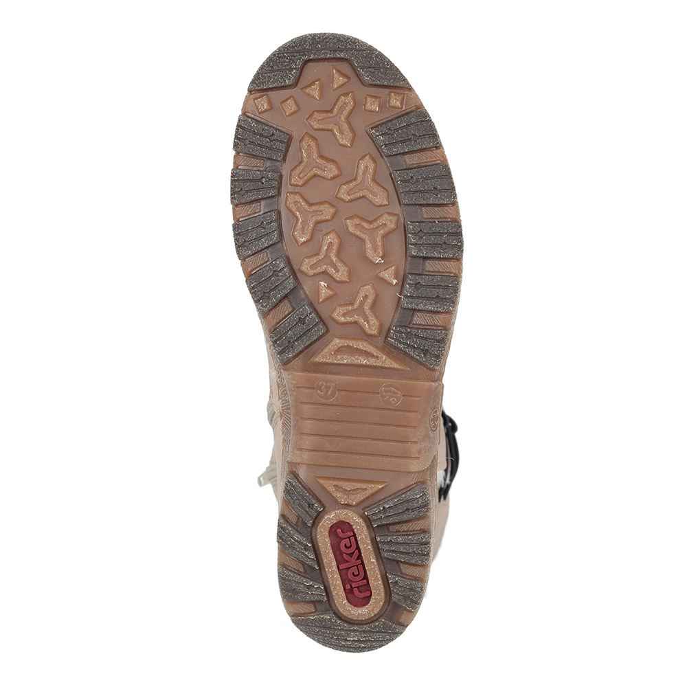 Бежевые комфортные сапоги на шерсти Rieker