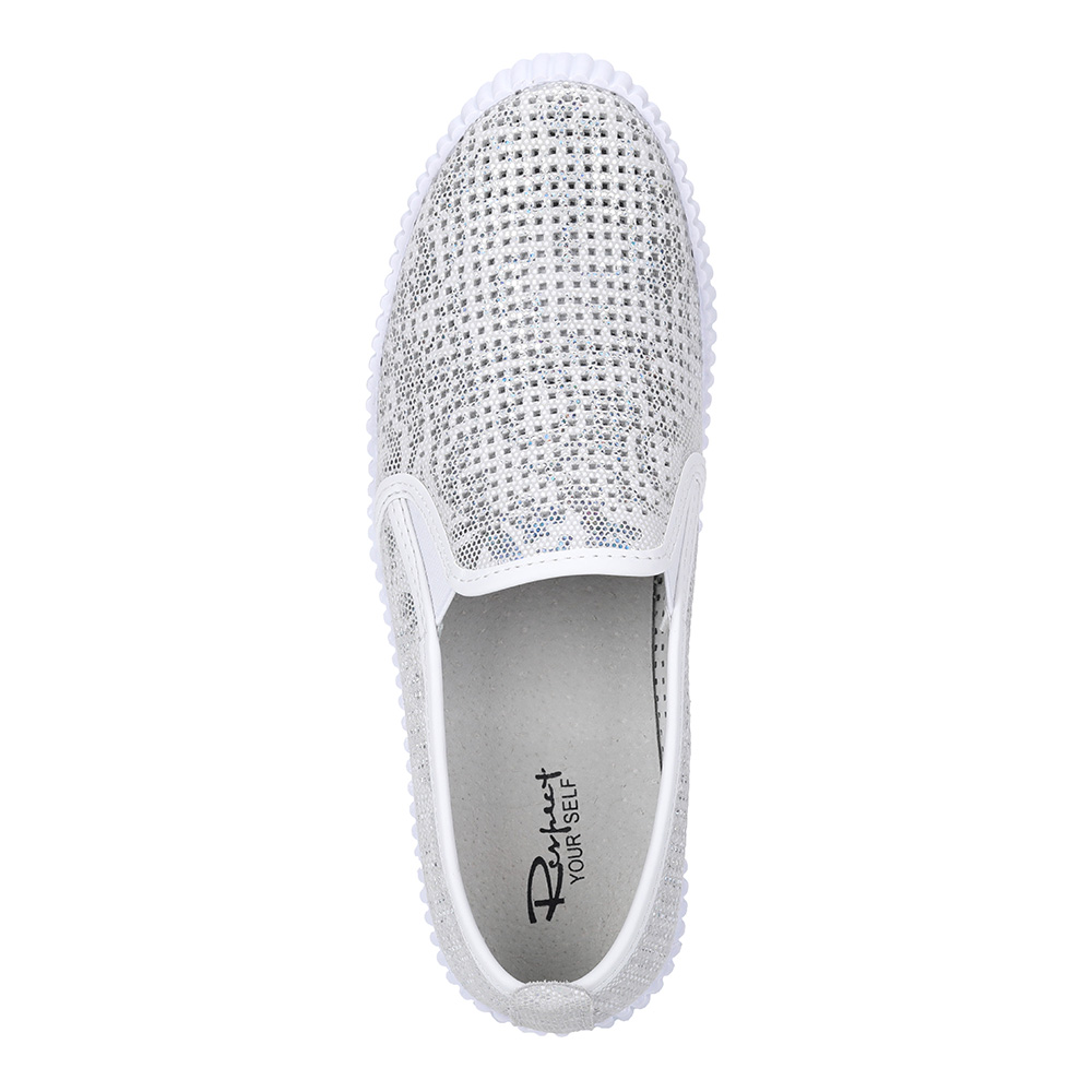 Серебристые кожаные слипоны Respect