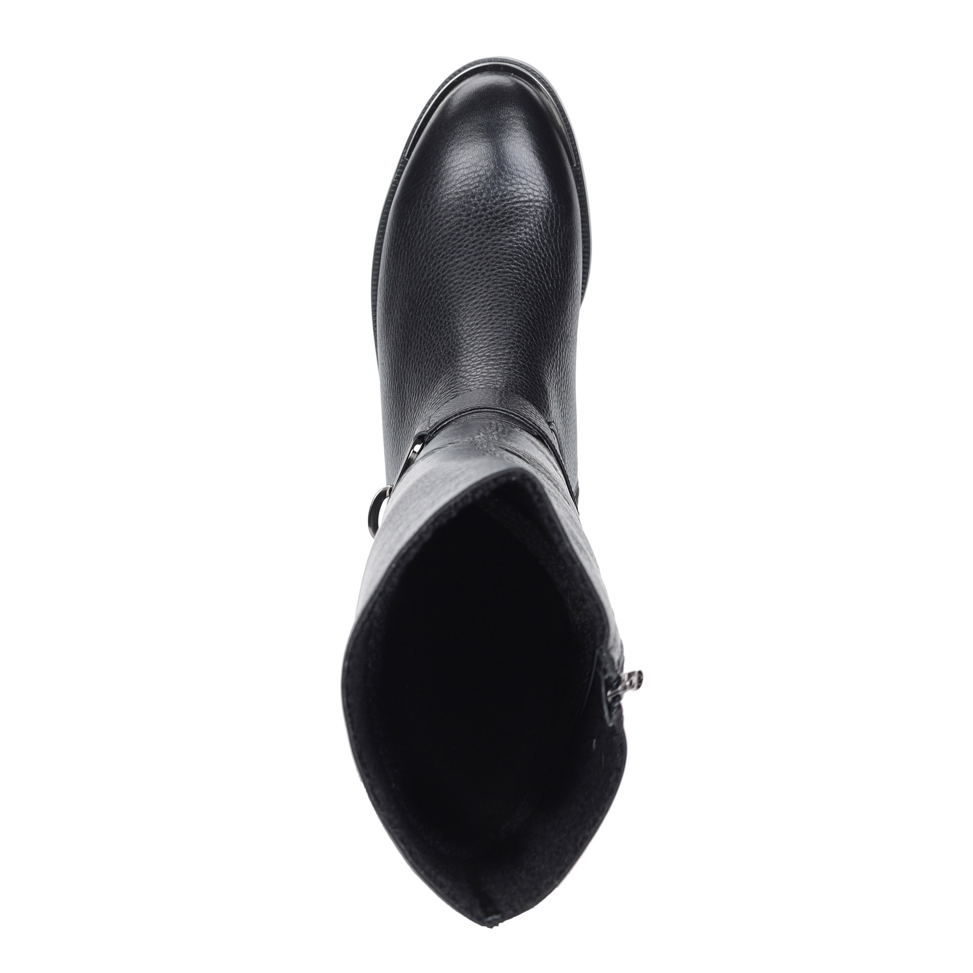 Черные кожаные сапоги с декоративной цепочкой Respect