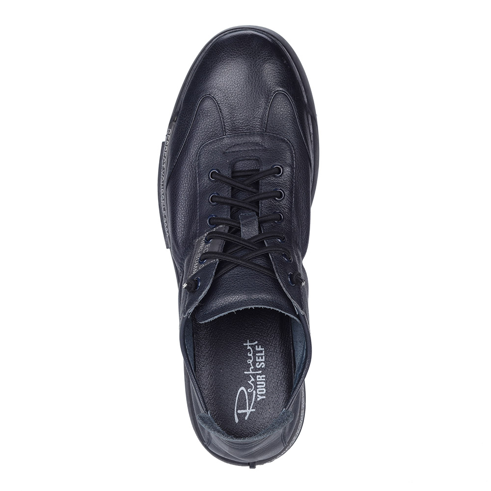 Синие кеды из кожи Respect