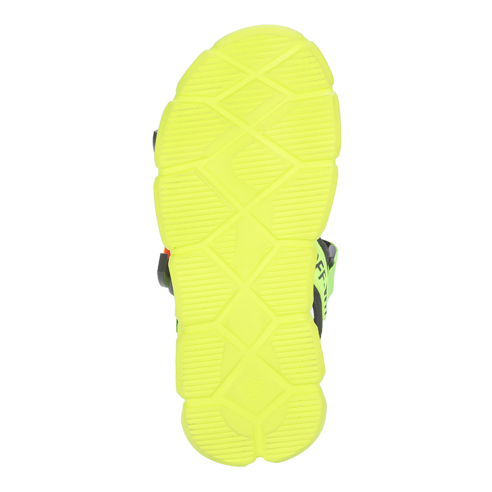 Черно-зеленые сандалии на утолщенной подошве Respect