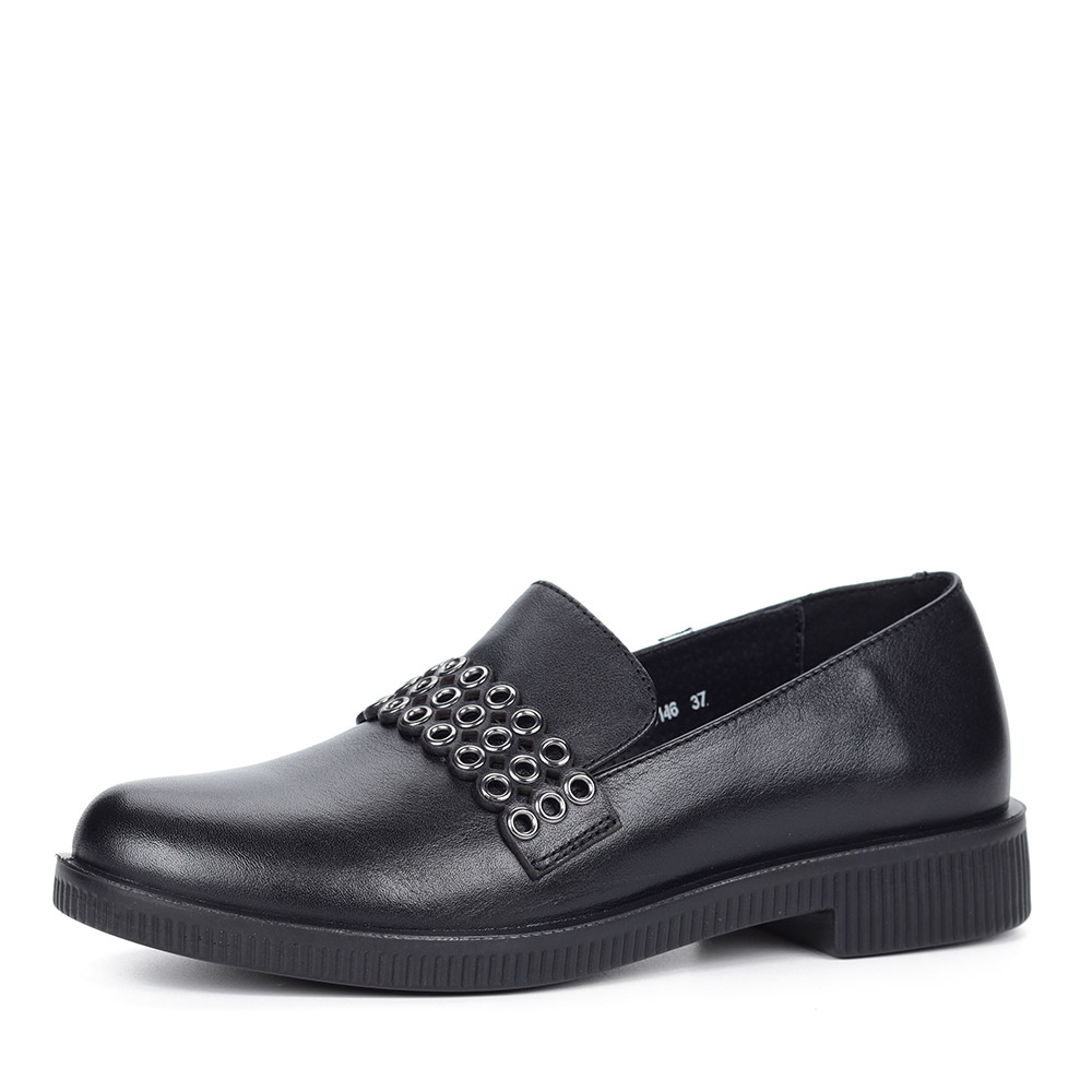 Черные лоферы с декором Respect