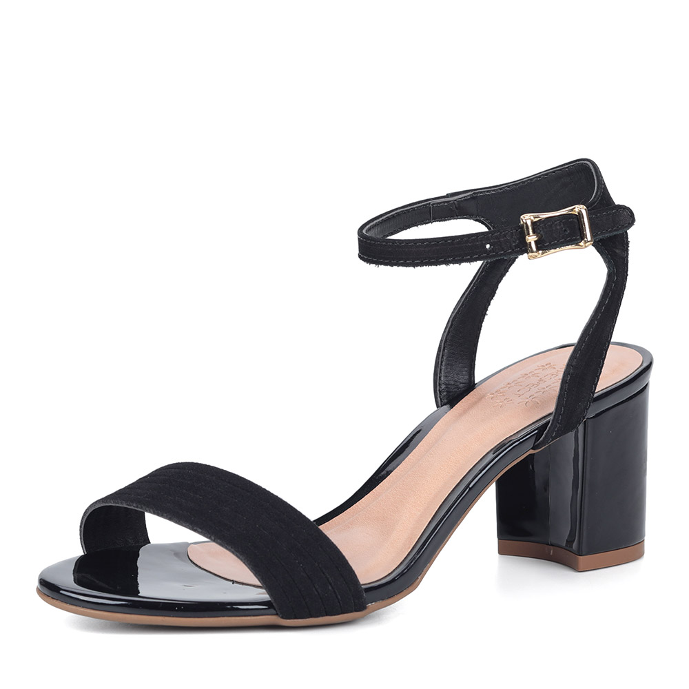 Черные босоножки из велюра Respect