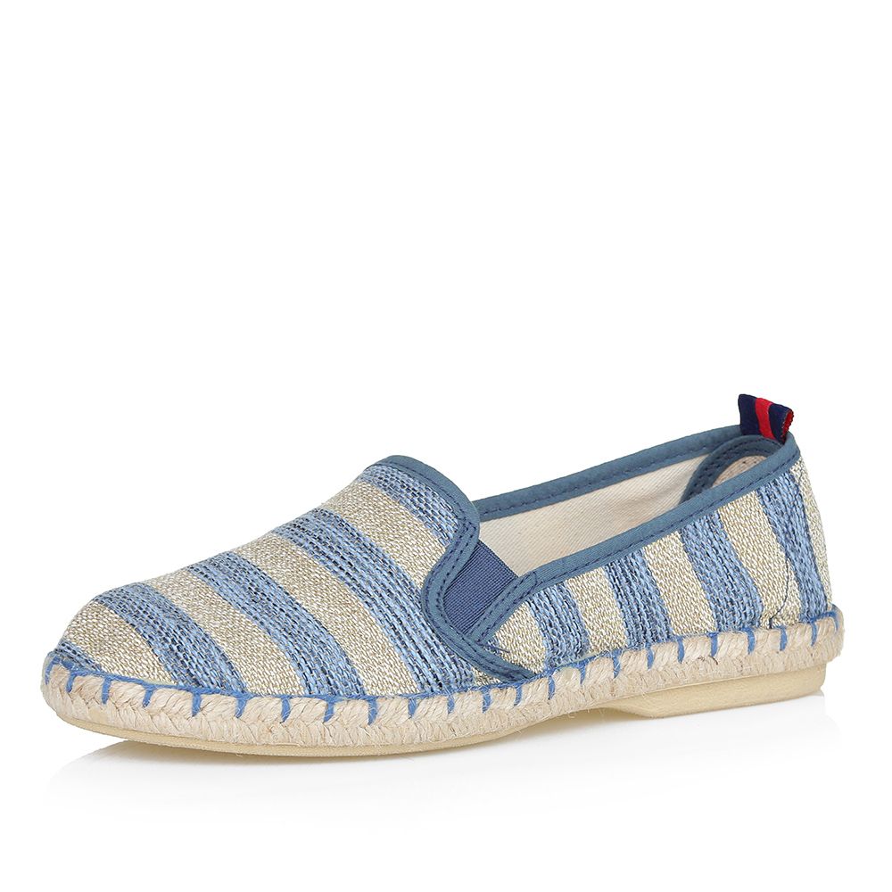 Бежевые эспадрильи в голубую полоску Respect