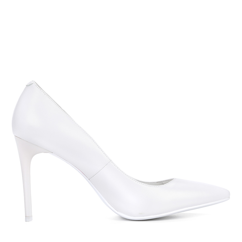 Белые туфли из кожи на шпильке Respect